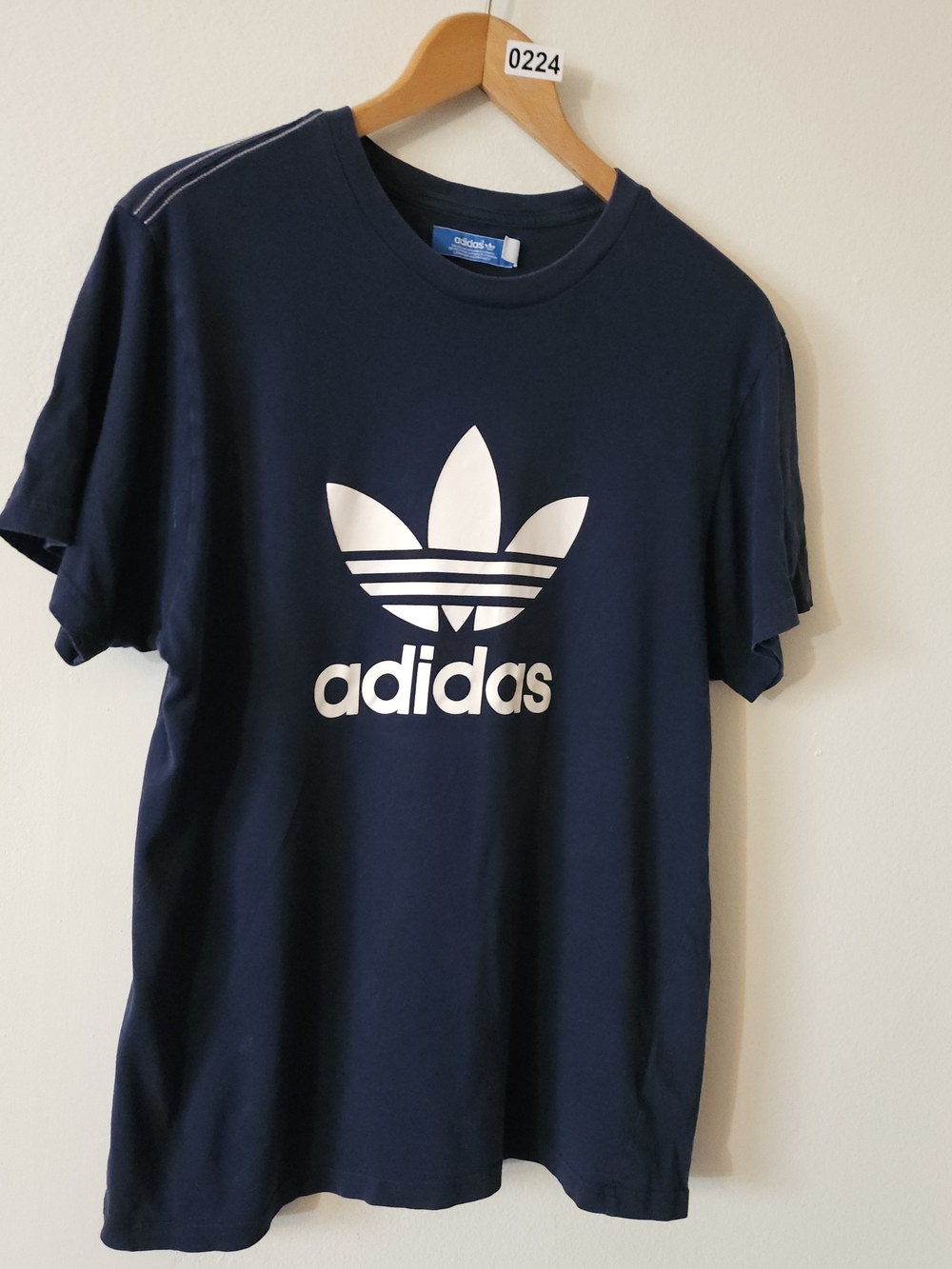 adidas Navy Tee with White Trefoil Logo 224